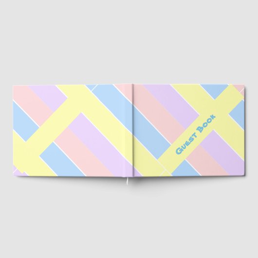 Pastel-lentestripes Gastenboek (Volledig)