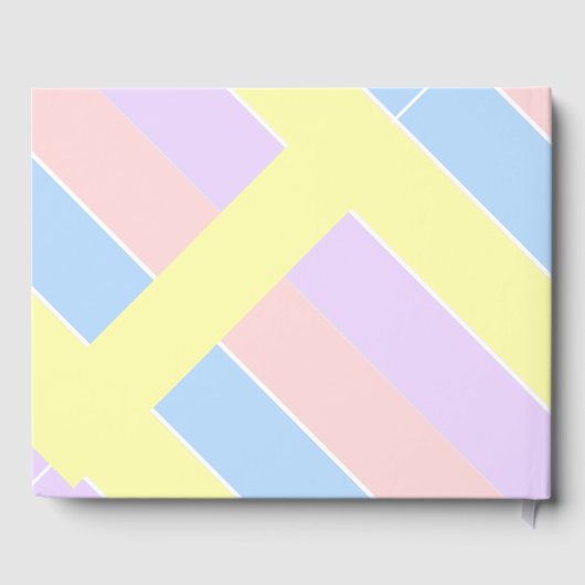 Pastel-lentestripes Gastenboek (Achterkant)