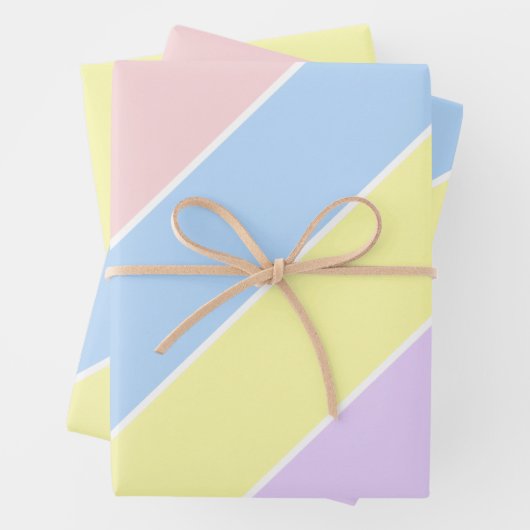 Pastel-lentestripes Inpakpapier Vel (In situ)