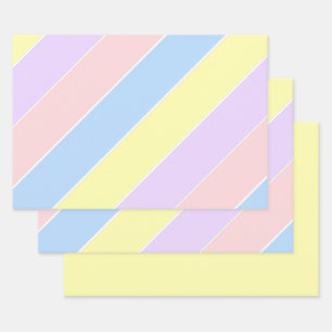 Pastel-lentestripes Inpakpapier Vel