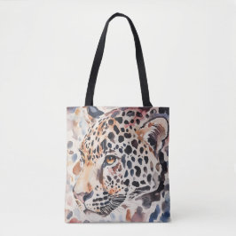 Pastel Leopard Head Schouder Canvas tas