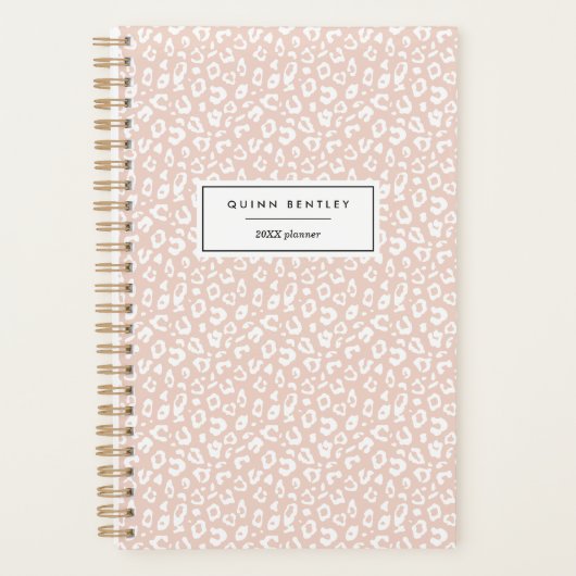 Pastel Leopard Print Gepersonaliseerde Planner | b (Voorkant)