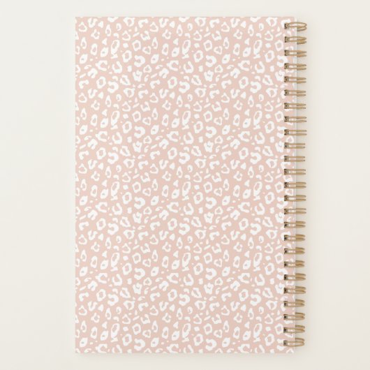 Pastel Leopard Print Gepersonaliseerde Planner | b (Achterkant)