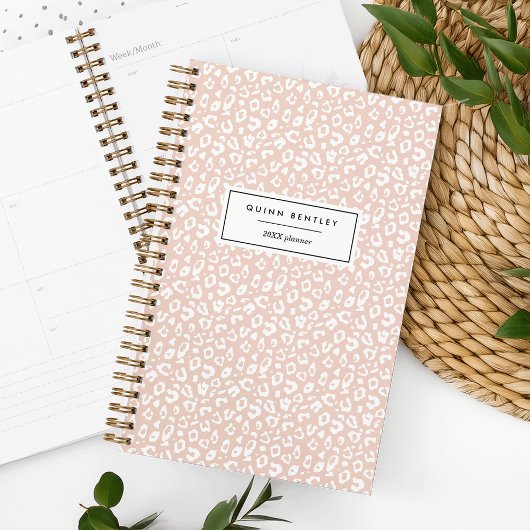 Pastel Leopard Print Gepersonaliseerde Planner | b