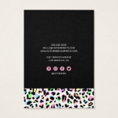 Pastel Leopard Print Jewelry Ketting Display Visitekaartje (Achterkant)