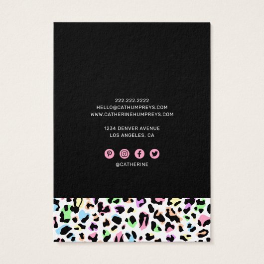 Pastel Leopard Print Jewelry Ketting Display Visitekaartje (Achterkant)