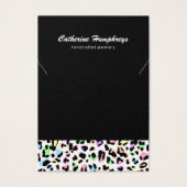 Pastel Leopard Print Jewelry Ketting Display Visitekaartje (Voorkant)