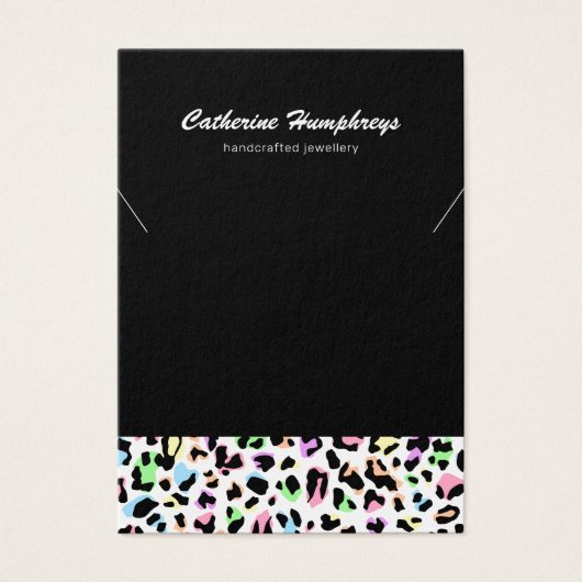 Pastel Leopard Print Jewelry Ketting Display Visitekaartje (Voorkant)