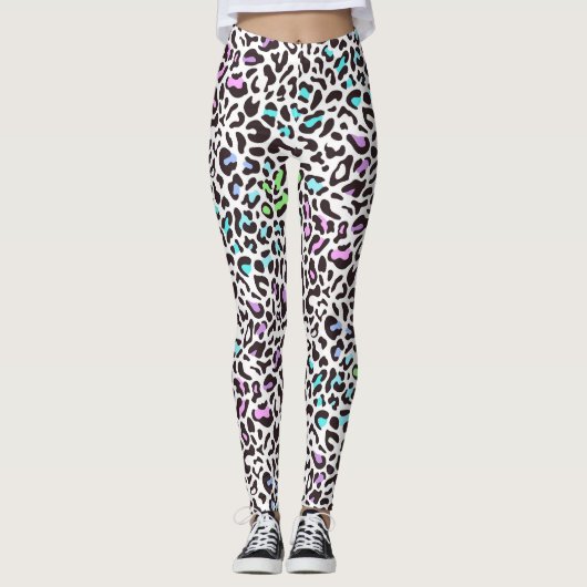 Pastel Leopard Print Leggings (Voorkant)