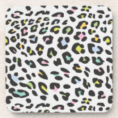 Pastel Leopard Spot Patroon Bier Onderzetter (Voorkant)