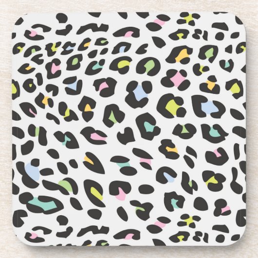 Pastel Leopard Spot Patroon Bier Onderzetter (Voorkant)