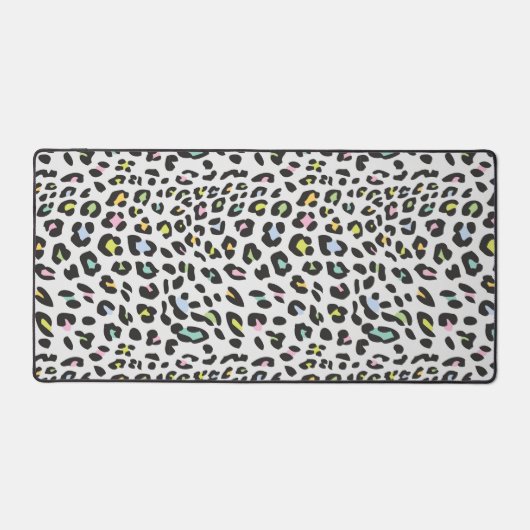 Pastel Leopard Spot Patroon Bureaumat (Voorkant)