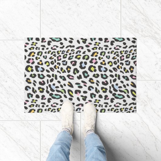 Pastel Leopard Spot Patroon Deurmat (Binnen)