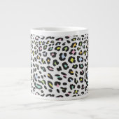 Pastel Leopard Spot Patroon Grote Koffiekop (Voorkant)
