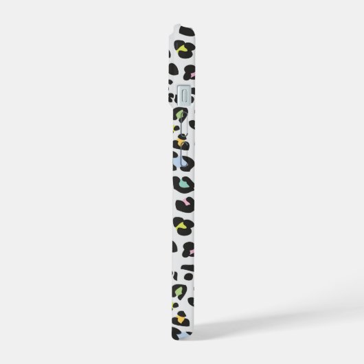 Pastel Leopard Spot Patroon iPhone 15 Case (Linkerkant)