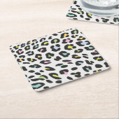 Pastel Leopard Spot Patroon Kartonnen Onderzetters (Schuin)