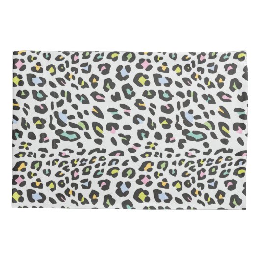 Pastel Leopard Spot Patroon Kussensloop (Achterkant-Links)