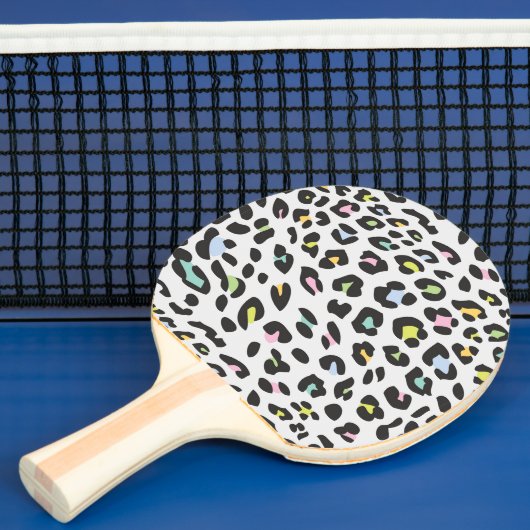 Pastel Leopard Spot Patroon Tafeltennisbatje (Insitu)