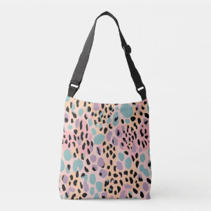 Pastel-leopardprinter Crossbody Tas