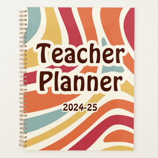 Pastel leraar patroon, 3 Ring School of Home Bind Planner (Voorkant)