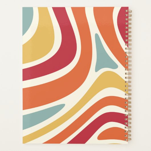 Pastel leraar patroon, 3 Ring School of Home Bind Planner (Achterkant)