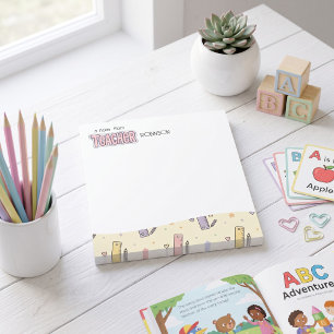 Pastel leraar waardering liniaal patroon notitieblok