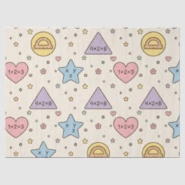 Pastel Leraar Wiskunde Vormen Patroon Tissuepapier