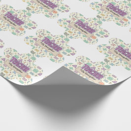 Pastel Lerarendag Waardering Wiskunde Patroon  Cadeaupapier
