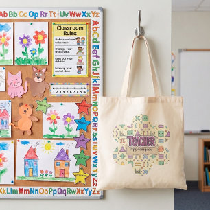 Pastel Lerarendag Waardering Wiskunde Patroon  Tote Bag