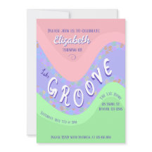 Pastel Lets Groove meisjes verjaardagsuitnodiging