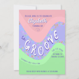 Pastel Lets Groove meisjes verjaardagsuitnodiging Kaart