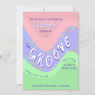 Pastel Lets Groove meisjes verjaardagsuitnodiging Kaart