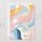 Pastel Let's Paint Girl Birthday Party Kaart (Achterkant)