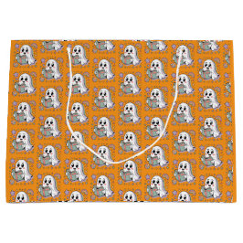 Pastel lezen boek Retro Ghosts Kawaii patroon Groot Cadeauzakje