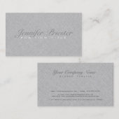 Pastel Licht Grijs Burlap Linnen Textuur Visitekaartje (Voorkant / Achterkant)