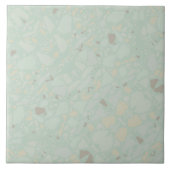 Pastel licht groen modern eenvoudig terrazzo effec tegeltje (Voorkant)