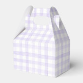 Pastel licht Paarse Lila Gingham Check Plaid Bedankdoosjes (Achterkant)