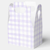 Pastel licht Paarse Lila Gingham Check Plaid Bedankdoosjes (Geopend)