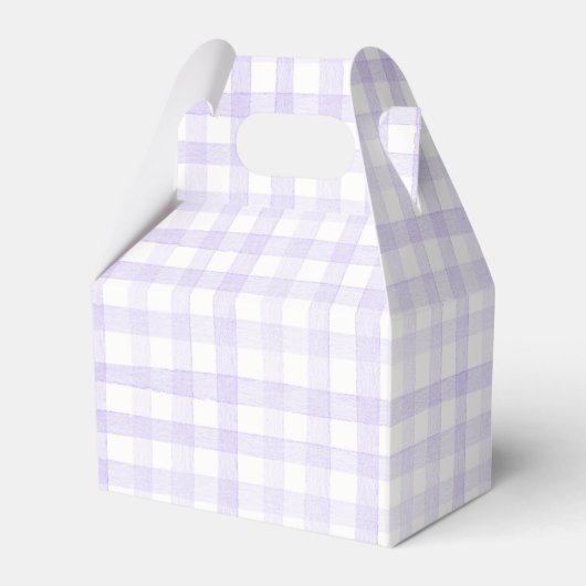 Pastel licht Paarse Lila Gingham Check Plaid Bedankdoosjes (Voorkant Zijde)