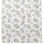 Pastel Licht Paarse Zomer Wildbloemen Douchegordijn (Voorkant)