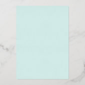 Pastel Lichtblauw & Goud | Eenvoudig Schattige zoe Folie Uitnodiging (Achterkant)