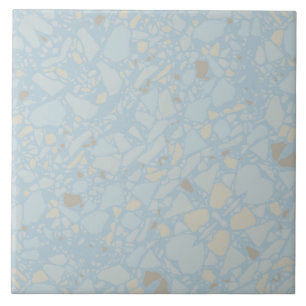 Pastel lichtblauw modern eenvoudig terrazzo effect tegeltje