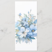 Pastel Lichtblauwe Rozen Bloemenbruiloft Menu (Achterkant)