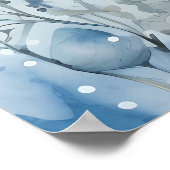 Pastel Lichtblauwe Sneeuwman Poster (Hoek)