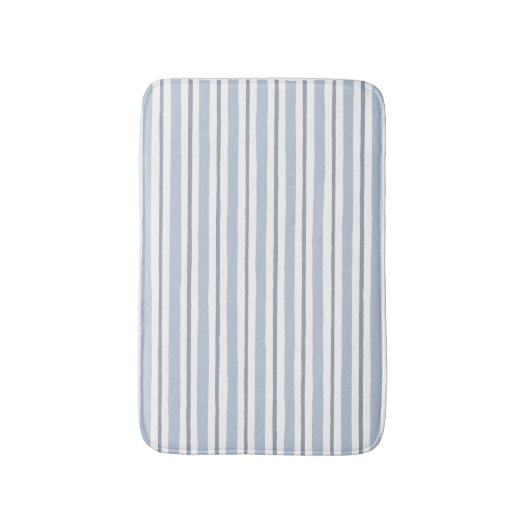 pastel lichtblauwe strepen stijl badmat (Voorkant Verticaal)