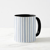 pastel lichtblauwe strepen stijl mok (Voorkant rechts)