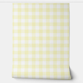 Pastel lichtgeel geruit Buffalo Plaid Behang