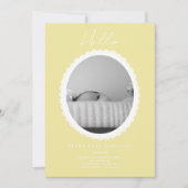 Pastel Lichtgele Baby Geboorteaankondiging Kaart (Voorkant)