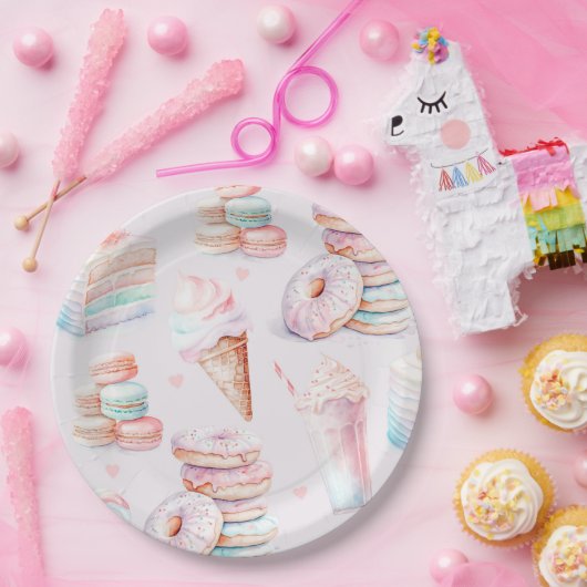 Pastel Lief verjaardagsfeestje Papieren Bordje (Feest)