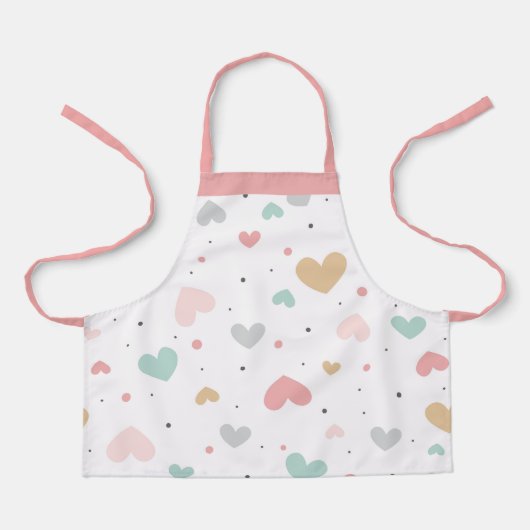 Pastel Liefde harten kleurrijk patroon Schort (Voorkant)